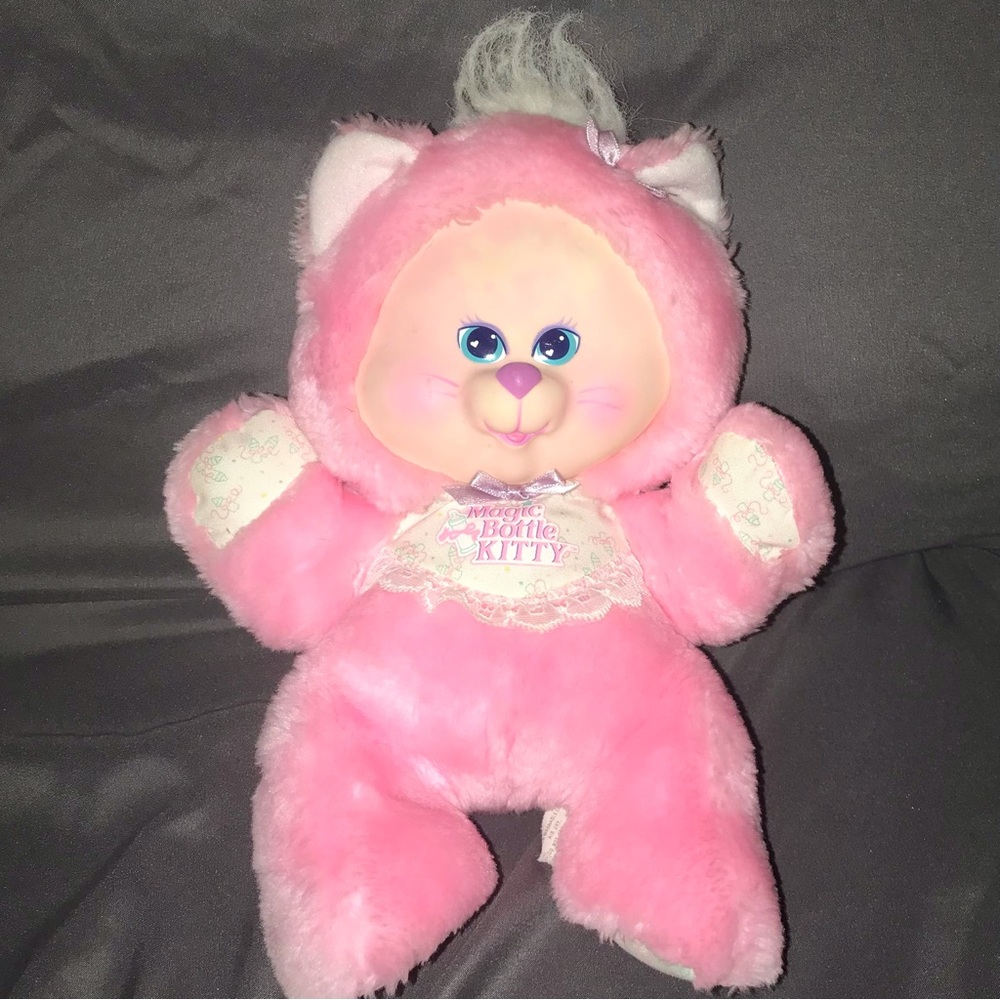 Magic Bottle Kitty 1991 Tyco Vinyl face Plush